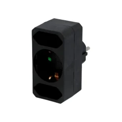 Unitec Schuko-Eurosteckdose 1xS, 2xE schw.