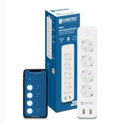 Unitec WIFI Steckdosenleiste Smart 4fach inkl 2xUSB weiß