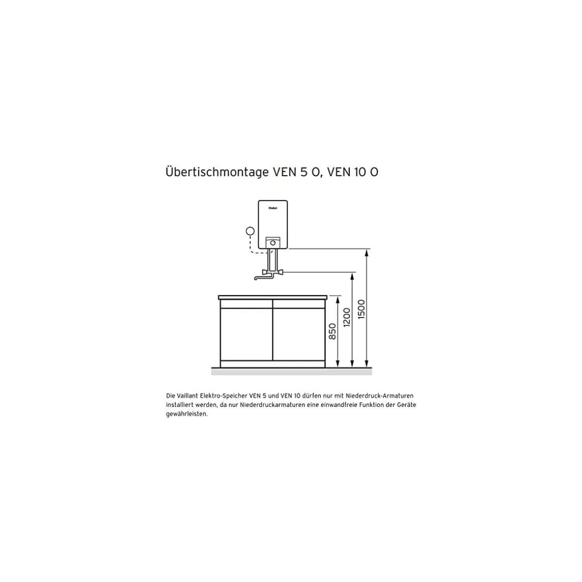 Vaillant Obertischspeicher VEN 5/7-5 O drucklos 5 Liter