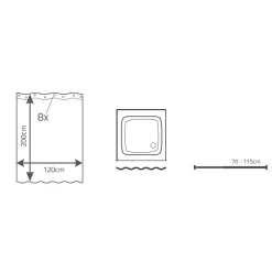 Valblue Duschvorhang Noble Textil 120 x 200 cm weiß