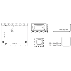 Valblue Duschvorhang Univers Textil 240 x 180 cm