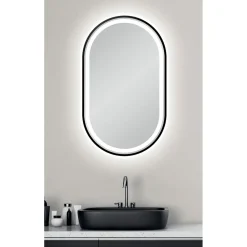 Valblue LED- Spiegel Lucien schwarz matt 45 x 75 cm