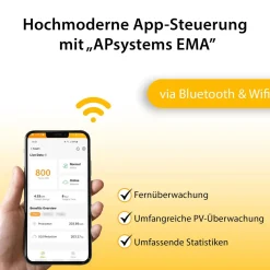 VALE Balkonkraftwerk 800 Watt Full Black mit Halterung - 830 Wp APsystems Wechselrichter