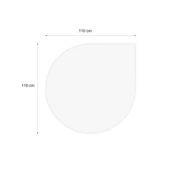 Valo Kamin Glasbodenplatte, Tropfenform, Stärke 8mm, 110x110cm
