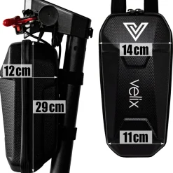 Velix Lenkertasche Zubehör Tasche für Lenker L30 cm mit Haltebändern Schwarz