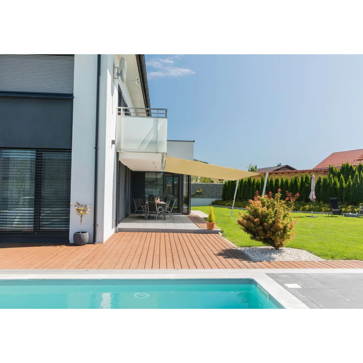 Viereck-Segel Capri 4 x 4 m champagner