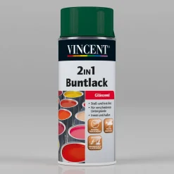 Vincent 2in1 Buntlack Spray Moosgrün glänzend 0,4 L