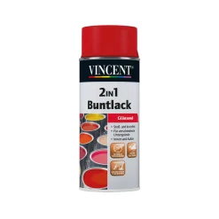 Vincent 2in1 Buntlack Spray feuerrot glänzend 400 ml