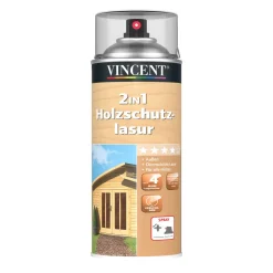 Vincent 2in1 Holzschutzlasur Spray nussbraun-dunkel 500 ml