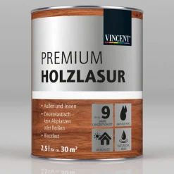 Vincent Premium Holzlasur Nussbaum Dunkel 2,5 L