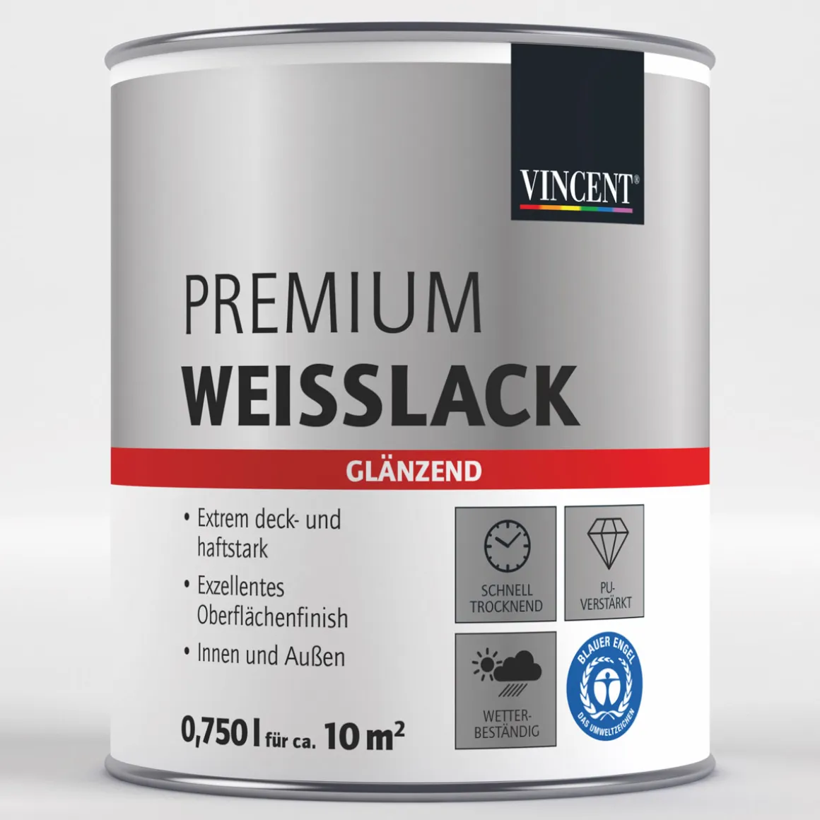Vincent Premium Weißlack RAL 9003 signalweiß glänzend 750 ml