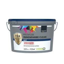Vincent Wandfarbe Premium Innenfarbe Clean MIX IT! matt 2,5 L
