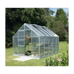 Vitavia Gewächshaus Merkur 8300 8,3m² 4 mm Hohlkammerplatte silber