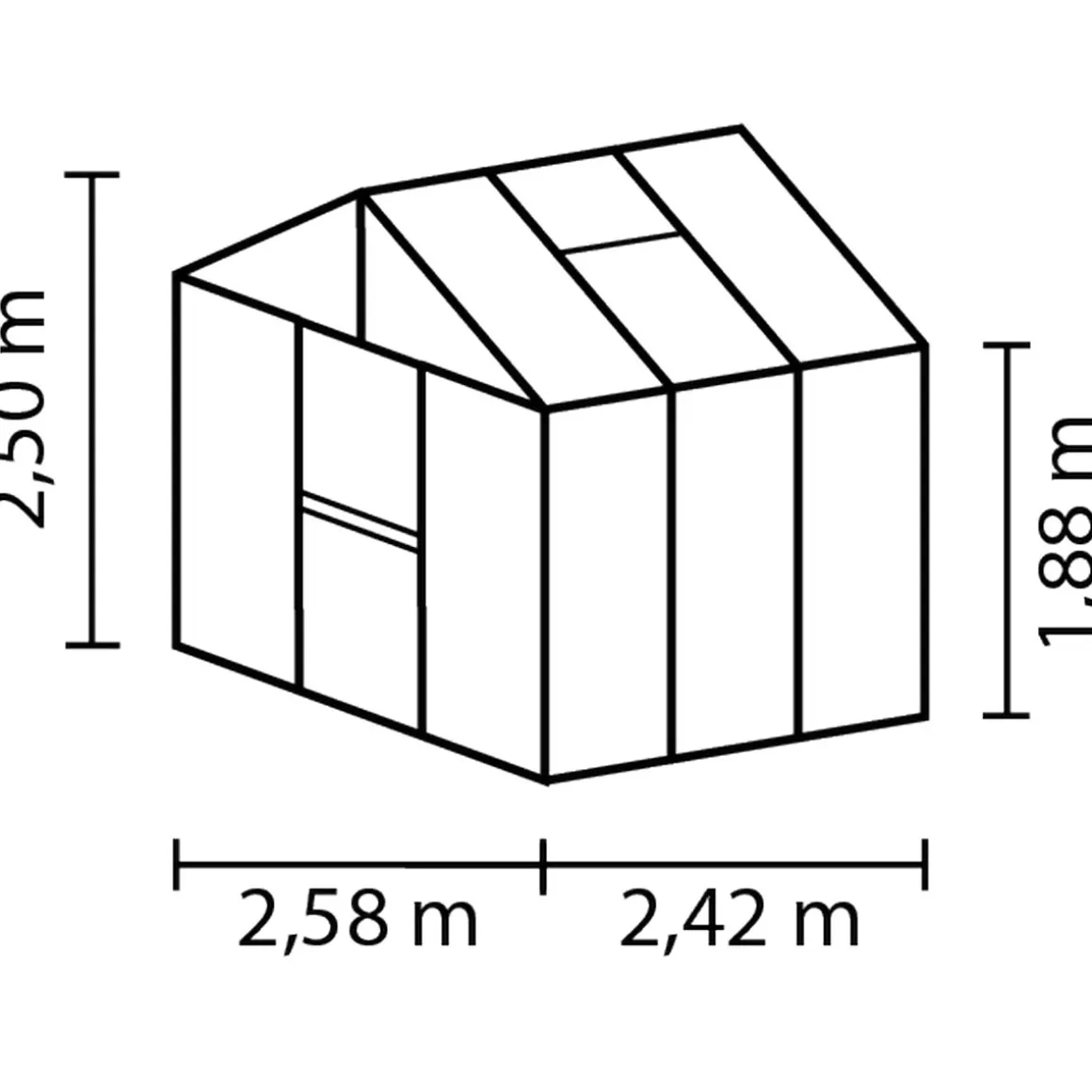 Vitavia Gewächshaus Zeus 6200 6,2m² 3 mm ESG/HKP silber