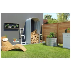 Vitavia Kaminholzregal Lignum 858 hoch silber-grau