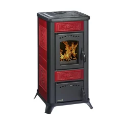 Wamsler Kaminofen Romantik Keramikbordeaux 7,5 KW, Abgasanschluss 130 mm