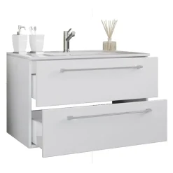 Waschplatz 80 cm 2-teilig 2 Schubfächer weiß