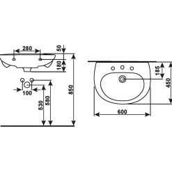 Waschtisch Combi-Set weiß inkl Einhebelmischer