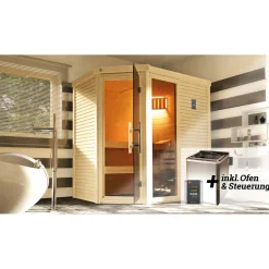 Weka Design-Saunahaus Kuopio Sparset 9,0 kW Bio S inkl analoger Steuerung