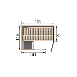 Weka Design-Saunahaus Kuopio Sparset 9,0 kW Bio S inkl analoger Steuerung