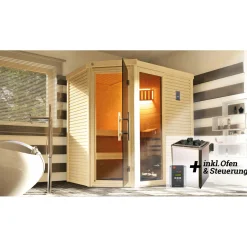 Weka Design-Saunahaus Kuopio Sparset 9,0 kW OS inkl analoger Steuerung