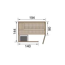 Weka Elementsauna Halmstad Größe 2 Sparset 7,5 kW OS Glastuer und Fenster