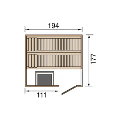 Weka Elementsauna Halmstad Größe 2 Sparset 7,5 kW BioS Massivholztuer