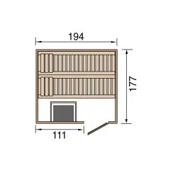 Weka Elementsauna Halmstad Größe 1 Sparset 7,5 kW Bio S Massivholztuer