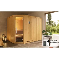 Weka Elementsauna Varberg Größe 3 Sparset 7,5 kW Bio S Glastuer und Fenster