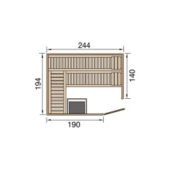 Weka Elementsauna Varberg Größe 3 Sparset 7,5 kW Bio S Glastuer und Fenster