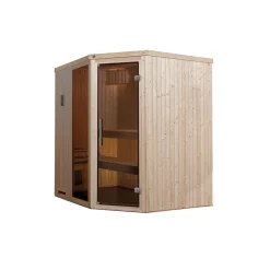 Weka Elementsauna Varberg Eck Größe 2 Sparset 7,5 kW Bio S Glastuer