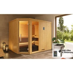 Weka Elementsauna Varberg Größe 4 Sparset 7,5 kW Bio S Massivholztuer