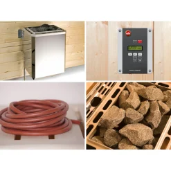 Weka Elementsauna Varberg Größe 1 Sparset 7,5 kW OS Glastuer und Fenster