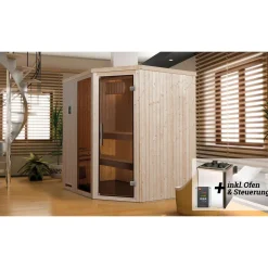 Weka Elementsauna Varberg Eck Größe 2 Sparset 7,5 kW OS