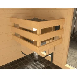 Weka Elementsauna Varberg Größe 4 Sparset 7,5 kW Bio S Glastuer und Fenster