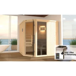 Weka Elementsauna Varberg Größe 3 Sparset 7,5 kW Bio S Massivholztuer