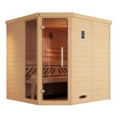 Weka Massivholz-Elementsauna Kemi Eck Größe 2 Sparset 7,5 kW OS