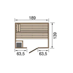 Weka Massivholz-Sauna Valida Größe 1 Sparset 4,5 kW Bio S Glastuer