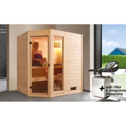Weka Massivholz-Sauna Valida Größe 3 Sparset 9,0 kW K inkl integrierter Steuerung