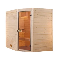 Weka Massivholz-Sauna Valida Größe 2 Sparset 7,5 kW OS Glastuer und Fenster
