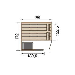 Weka Massivholz-Sauna Valida Größe 4 Sparset 9,0 kW K inkl integrierter Steuerung