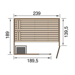 Weka Massivholz-Sauna Valida Größe 2 Sparset 7,5 kW Bio S