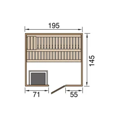 Weka Premium Massivholz-Elementsauna Kemi Eck Größe 3 Sparset 7,5 kW OS