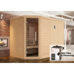 Weka Premium Massivholz-Elementsauna Kemi Größe 2 Sparset 7,5 kW Bio S