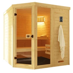 Weka Premium Massivholz-Elementsauna Kemi Größe 2 Sparset 7,5 kW OS