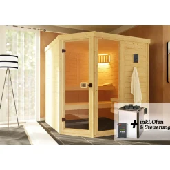 Weka Premium Massivholz-Elementsauna Kemi Größe 2 Sparset 7,5 kW OS