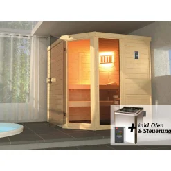 Weka Premium Massivholz-Elementsauna Kemi Größe 1 Sparset 7,5 kW Bio S