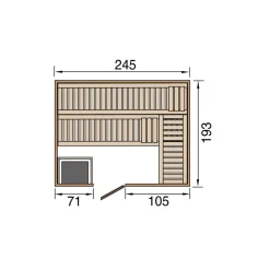 Weka Premium Massivholz-Elementsauna Kemi Größe 4 Sparset 7,5 kW Bio S