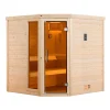 Weka Premium Massivholz-Sauna TURKU Eck Größe 2 Sparset 7,5 kW Bio S Glastuer
