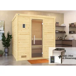 Weka Premium Massivholz-Sauna Bergen Größe 2 Sparset 7,5 kW Bio S